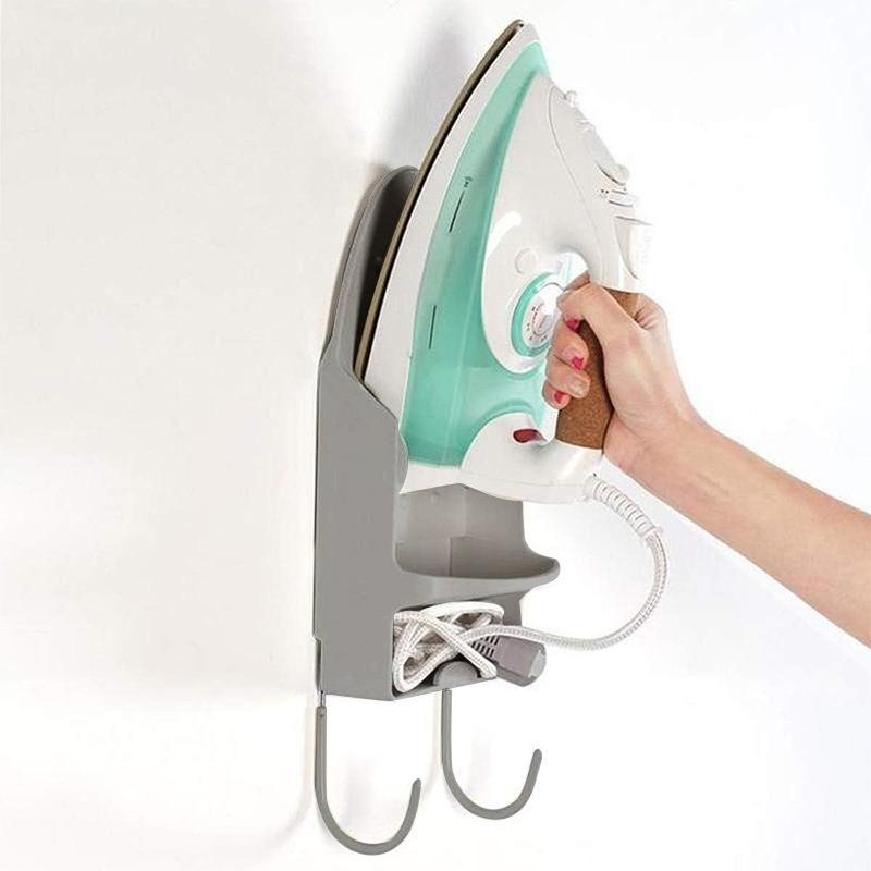 

Universal Size Iron Board Holder And Hook, Home Use Iron Stand, Iron Board Hanger, Electric Iron Rack, Iron Holder Bracket Upgraded gray белый