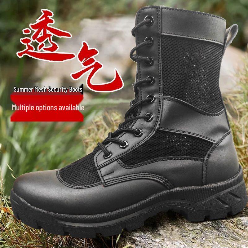 Ultra-Light Breathable Mesh Zipper Tactical High-Top Martin Boots for Combat, Hiking, Military Training, and Mid-Calf Adventure 44