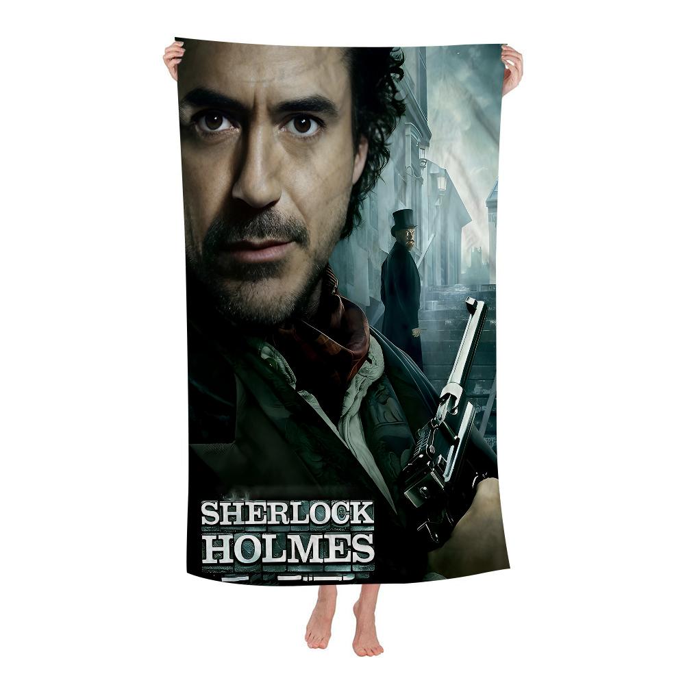 Classic Movie Sherlock Beach Towel Cartoon Cute Summer Kids Bath Pool Beach Towel Microfiber Absorbent for Swimming Travel