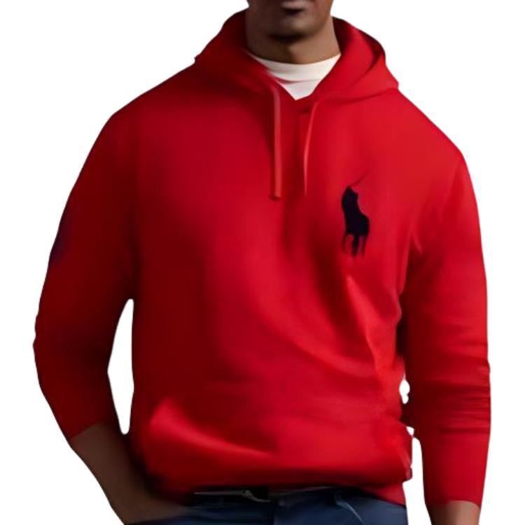 Polo Ralph Lauren FW23 Hanorac din Fleece cu Mâneci Lungi și Glugă, cu Logo Big Pony Brodat pentru Bărbați 710790622-010