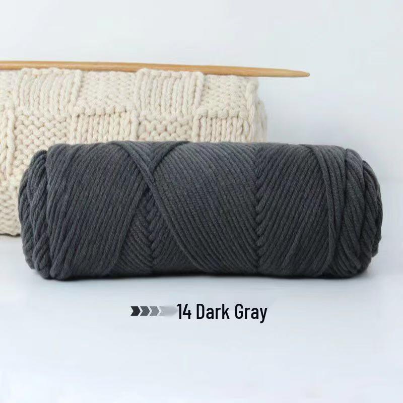 8-Strand Cotton Wool Yarn for Scarf DIY - Thick, Soft Thread with Silk Elements
