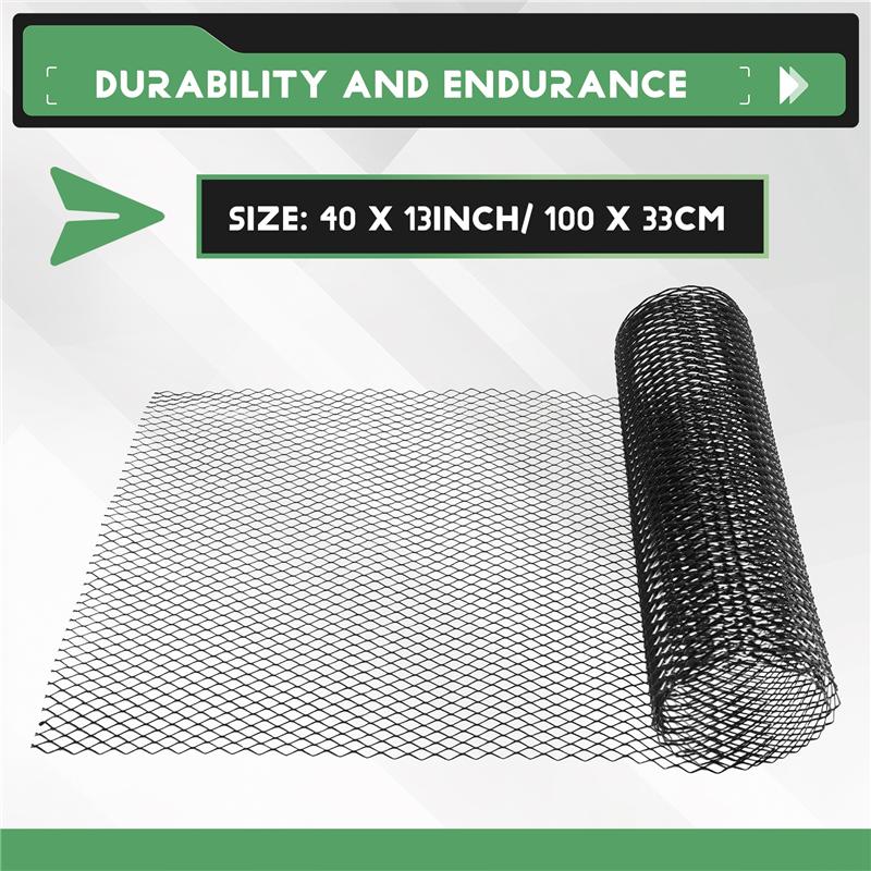 40X13 Inch Universal Car Grille Mesh Metal Car Grille Mesh Sheet Grid Rhombic Grill Mesh Hole 8X16mm-A87Q