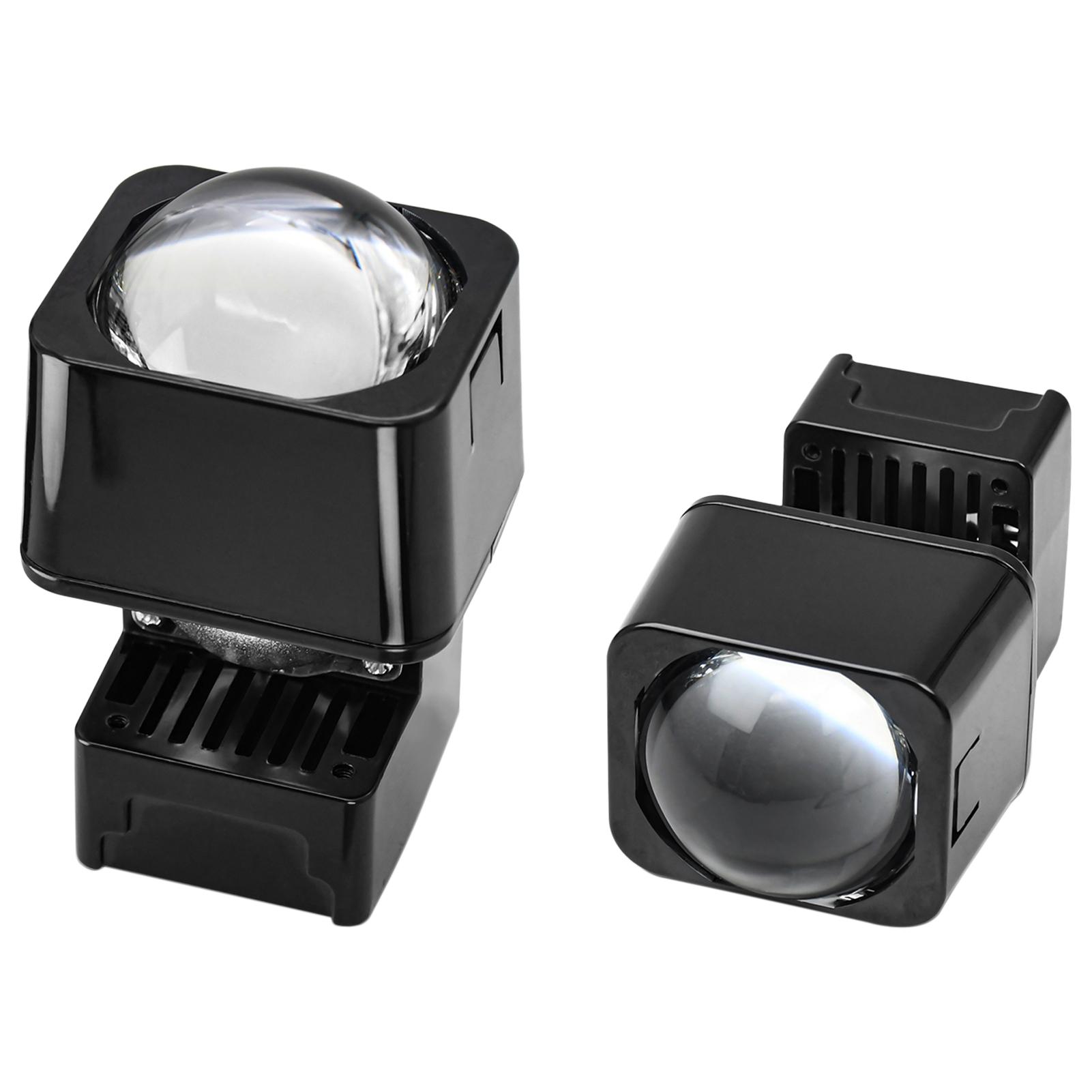 

2 шт. 1,5-дюймовый мини светодиодный проекционный объектив для автомобильных фар дальнего света ближнего света для мотоциклов чёрный