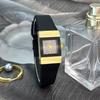 Luxury Rectangular Silicone Gold Quartz Watch Vintage Simple Design with Diamond Square Sugar Elegant Feel Manufacturer Stock