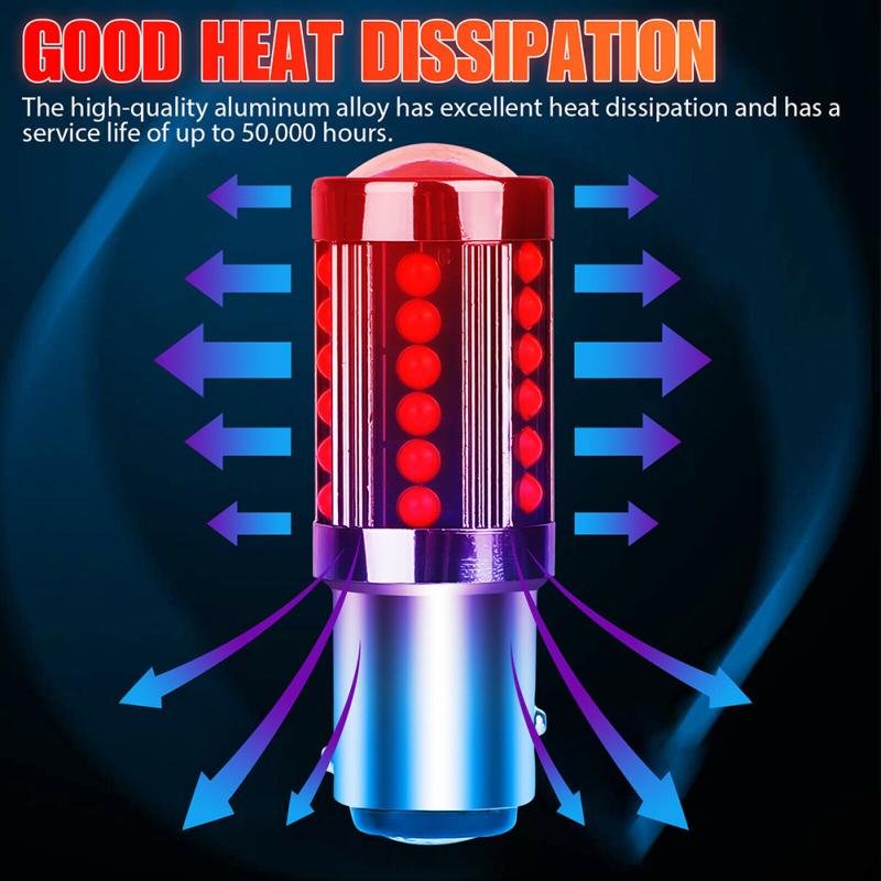 2Pcs Red 1157 BAY15D 36 COB  900lm 12-24v LED Tail Lamp Car  Reverse Turn  Signal Brake Light Parking Bulb