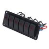 6 Gang Rocker Switch Panel LED Backlit On Off Switch Waterproof Circuit Protection for Car RV Bus Marine Boat ATV UTV