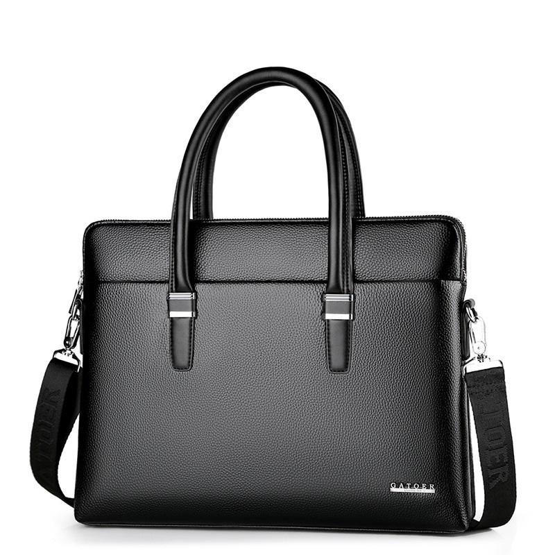 Men's PU leather handbag large capacity business laptop briefcase commuter crossbody bag high quality shoulder computer bag