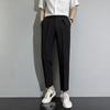 Nine-point Pants Lazy Trend New Solid Color Youth Popular Spring and Autumn Trendy Pants Men's Hong Kong Style Casual Straight