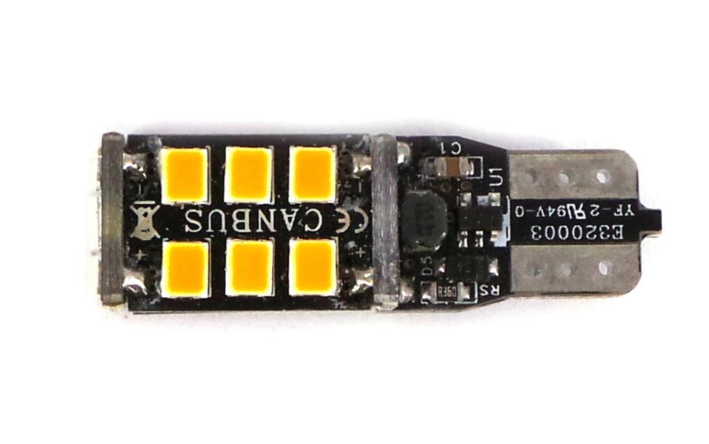 2 Pcs LED Bulb T10 W10W 10-18V 560lm CANBUS Orange Off-Road