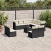 VidaXL Garden Lounge Set with 12 Pcs Cushions, Patio Sofas, Patio Furniture Set, Outdoor Furniture, Black 3249665