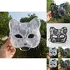 Pvc Lace Cat Face Mask For Halloween Cosplay And Stage Performances