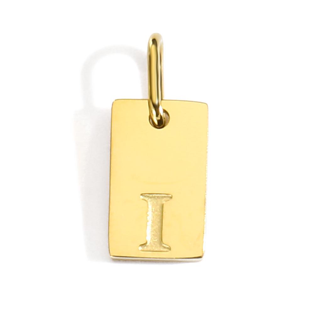 Gold-Plated Alphabet Pendant Accessories – 26 English Letters Stainless Steel for DIY Jewelry
