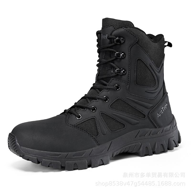 

Large size tactical boots medium help outdoor combat boots non-slip and wear-resistant off-road mountaineering boots desert boots battlefield boots 46 чорний