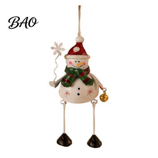 Reusable Winter Home Indoor Decorations Christmas Tree Ornaments, Santa/Snowman/Elk Rustic Holiday Xmas Hanging Small Gift for Stocking Stuffers