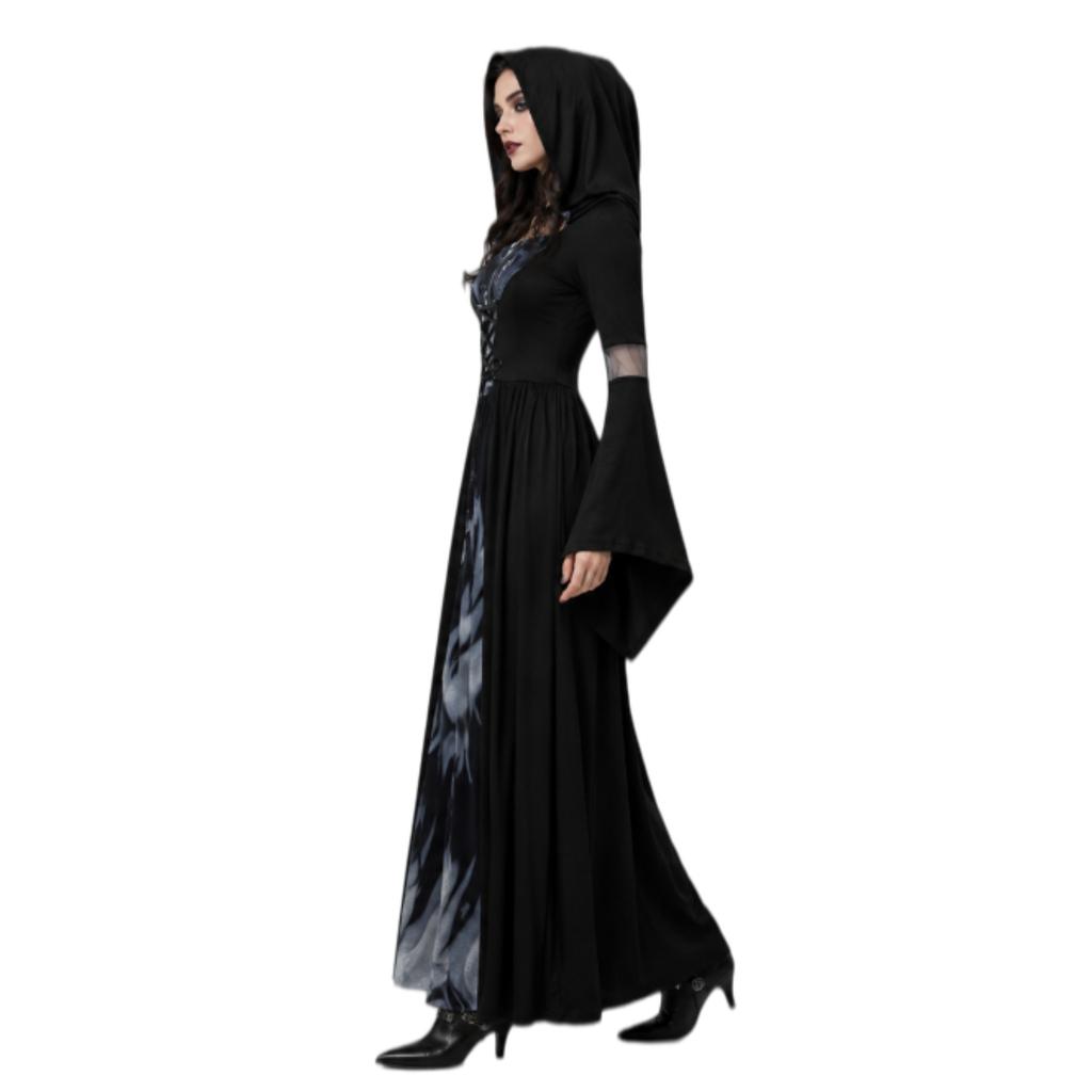Cosplay Halloween Cosplay Demon Vampire Costume Black Witch Skull Dress Cosplay Costume Now