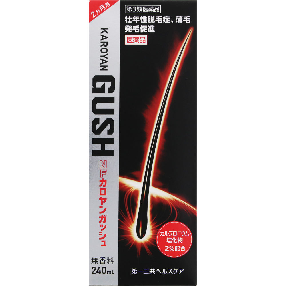 Daiichi Sankyo Healthcare Karoyan NF Gash 240ml General use Indications: - Androgenetic alopecia, alopecia areata, diffuse alopecia, pityriasis capiti