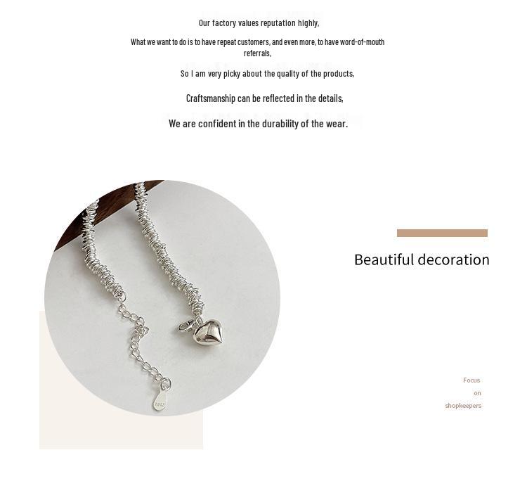 Yinruitai 925 Sterling Silver Heart Necklace: Women's High-End 2022 Circle Clavicle Chain.