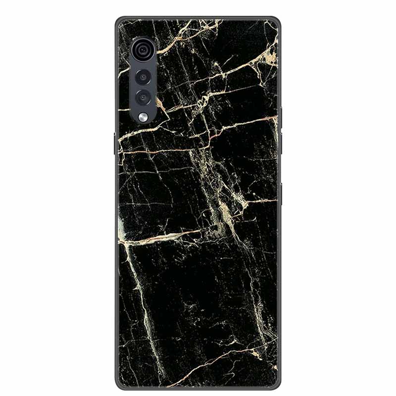 For LG Velvet Luxury Phone Case Black Soft Silicone TPU Back Cover for LGVelvet 5G Funda LMG910EMW Protector Capa Cartoon Coque