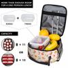 Cute Fruit Xmas Lunch Bag Fresh Peaches Lunch Box For Adult Office Portable Zipper Cooler Bag Oxford Print Thermal Tote Handbags