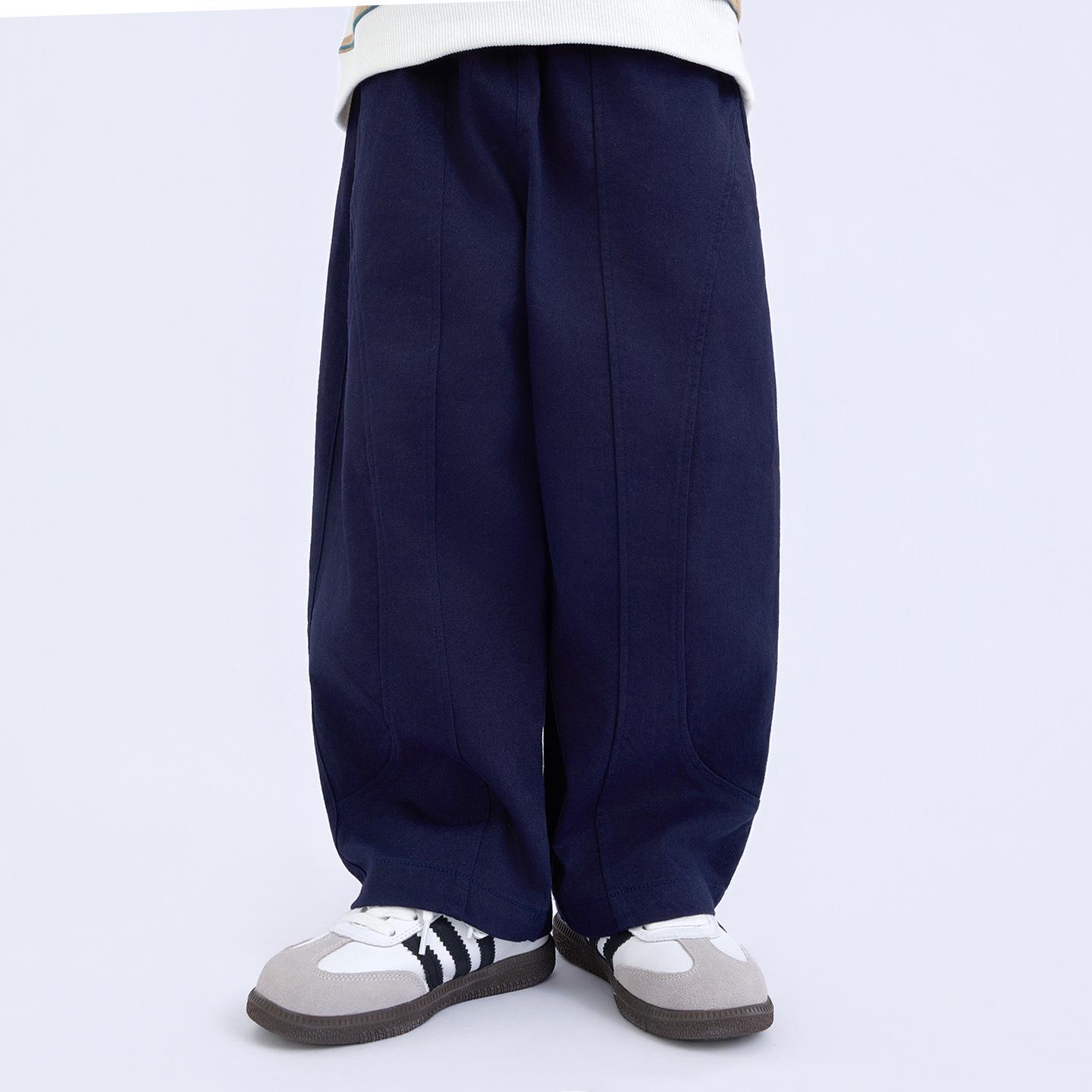 

Модные детские брюки твил прямого кроя - Осень 2025 Корейский стиль Мода для мальчиков 160 cm темно-синий