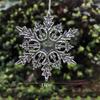 Christmas Transparent Pendant Glitter Crystal Acrylic Snowflake Xmas Tree Decoration Ornament Hanging Pendant New Year Party
