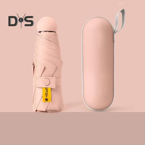 Parapluie de voyage UPF 50+ avec 8 baleines renforcées pour les UV, le soleil et la pluie, mini parapluie de poche pliable avec étui pour sac à dos