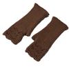 Knitted Half Finger Gloves Stretchy Warm Gloves Fingerless Thumb Hole Gloves