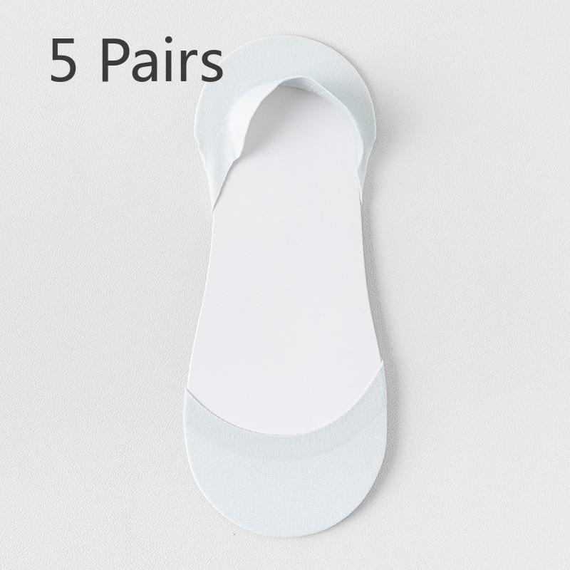 5 Pairs of Women's Summer Thin Non-slip Heel Shallow Mouth Invisible Socks