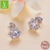 50 Points Shining Mozzarella Diamond Stud Earrings For Women, Bright Star S925 Silver Platinum Plated Earrings Are In Stock.