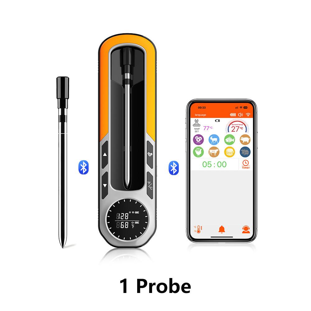 

Беспроводной Bluetooth термометр для мяса цифровой термометр зонд с ЖК-экраном для мониторинга в реальном времени для печи барбекю и коптильни