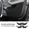 For Tesla Model Y Juniper Launch 2025-UP Suede Leather Carbon Fiber Style Door Anti-Kick Pad Protector Car Interior Accessories