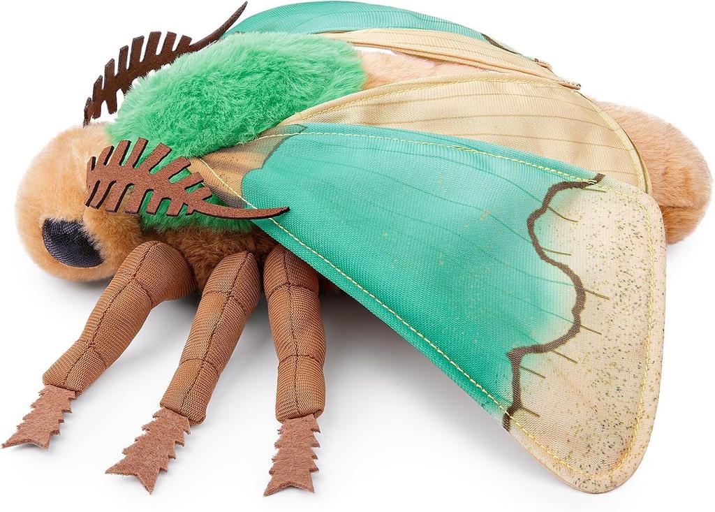 ZHONGXIN MADE Green Moth Plush Toy,Realistic Green Moth Stuffed Animal 11 Inch,Realistic Soft Large Moth Plush Model Toy,Unique Stuffed Animal Gift