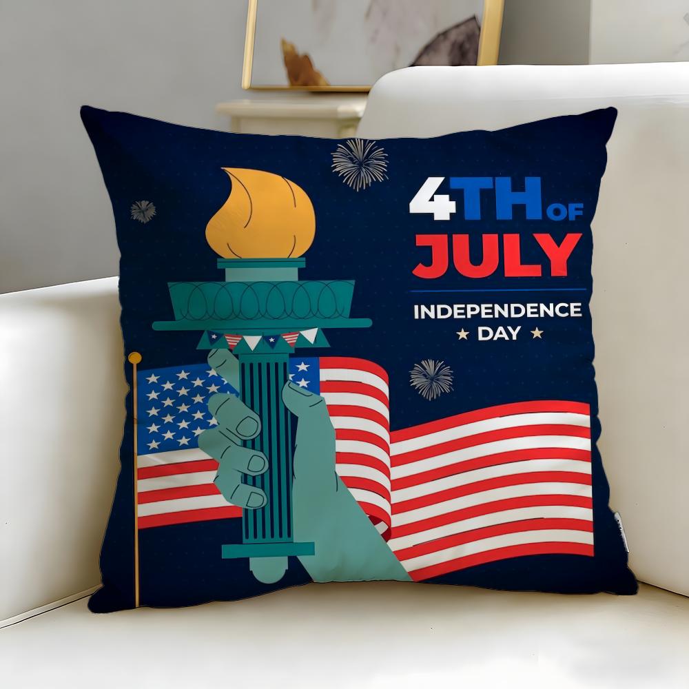 classic holiday Independence Day Cushion Cover Soft EasyWash Pillow Case Versatile for Couch Bed Travel and Office