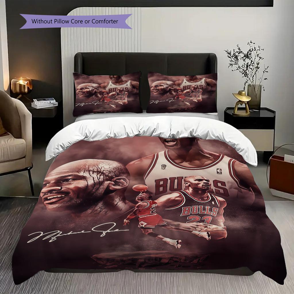 Legends Court Icons Action Three-piece Set(1 * Duvet Cover + 2 * Pillowcase, Without core)Soft and Comfortable Duvet Cover and Pillowcase Bedding Set