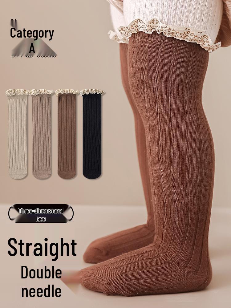 Newborn Baby Unisex Over-the-Knee Lace Socks for All Seasons