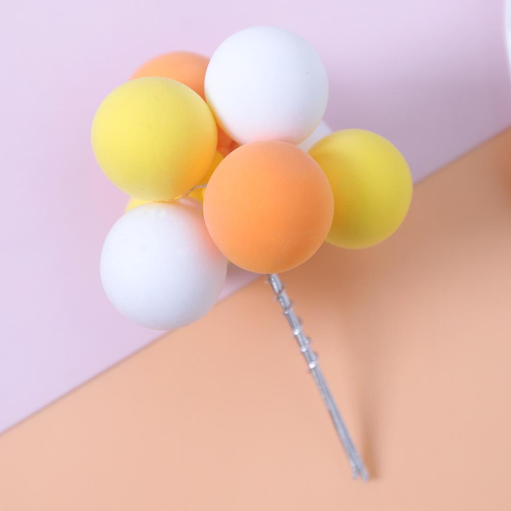 Cake Topper Color Mixing Ball Happy Birthday Cake Topper Decoration DIY Cupcake Flag Ornament Wedding Christmas Ball Gifts Decor