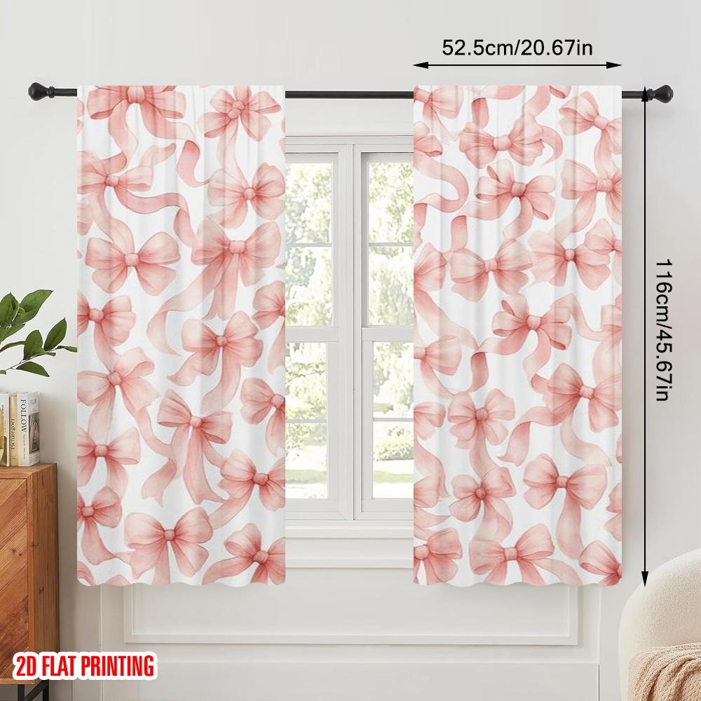 2 Stück, 2D-Flachdruck Minimalistische Vorhänge Rosa Bänder Glückseligkeit Strapazierfähiger 100% Polyesterstoff (ohne Stange) Dekorationen Innen für