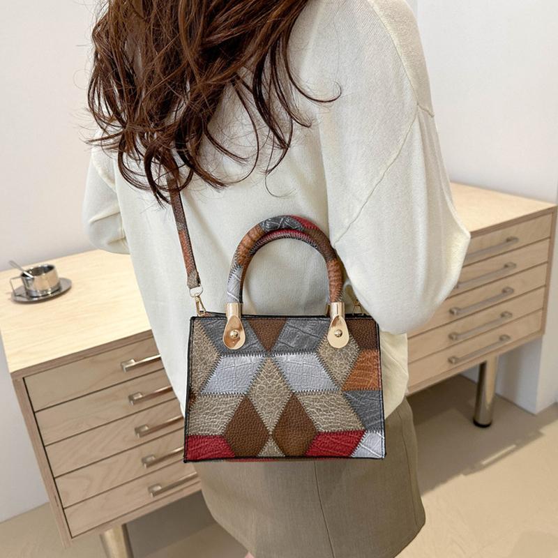 New Women's Design Sense Small Square Bag Fashion Trend High Quality Single Shoulder Crossbody Bag Patchwrok Handbag KTY