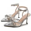 Huizhou New Rhinestone Transparent High-heeled Sandals Women's Thin Heels Pointed European and American High-heeled Shoes with Baotou Foreign Trade