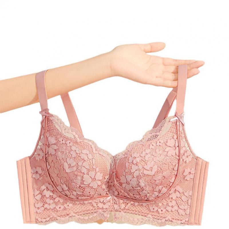Enhancing Women's Small Chest Anti-Sag Lace Bra with Side Support & Adjustable Comfort