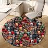 1pc Horror Movie Characters Compilation Round Carpet, Made of Polyester,Perfect for Decorating Office Chairs, Living Rooms Fplt736