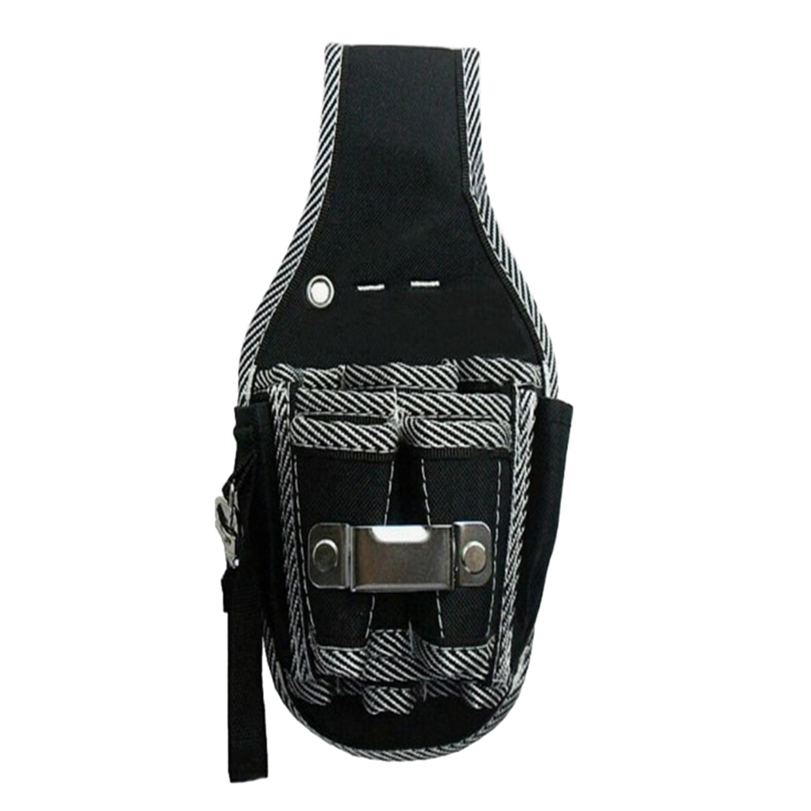 

Поясная сумка для инструментов для ремонта электрика с несколькими карманами большой емкости из ткани Оксфорд 600d, уличная поясная сумка чёрный