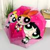 1pc Powerpuff Girls Automatic Opening Umbrella - Portable 3-Fold Design, 8-Rib Outdoor Umbrella, Ideal Gift for Fans, Travelers, Daily Use, Perfe