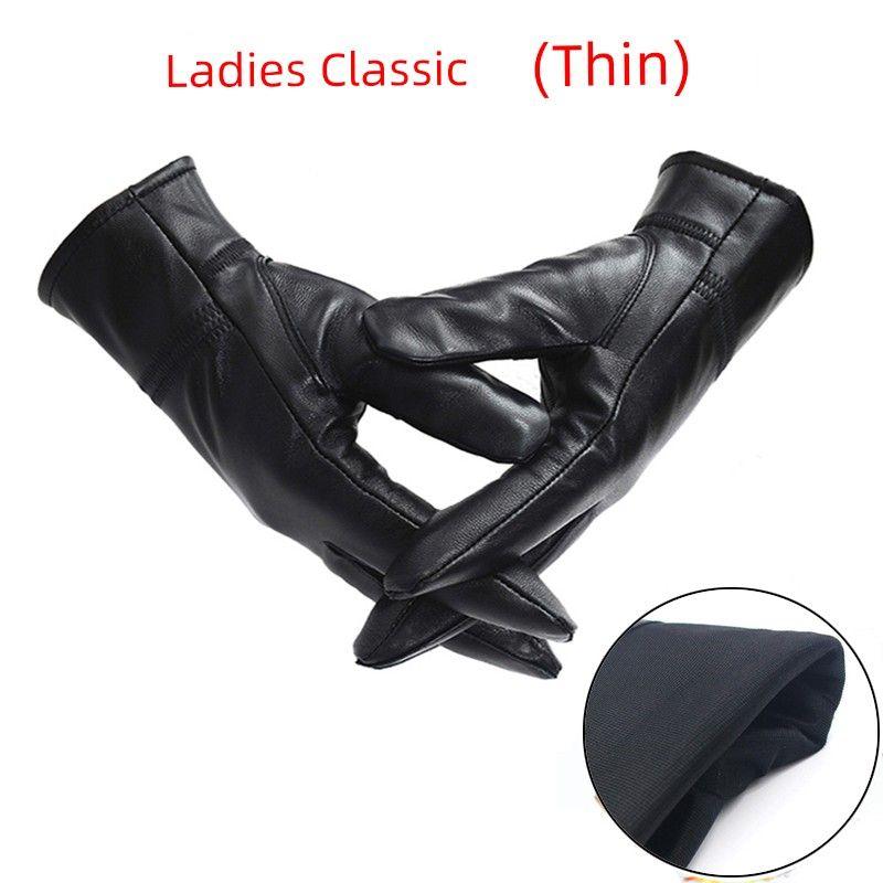 

Перчатки из натуральной кожи Мужские Женские Перчатки из овчины Для велоспорта и вождения На флисовой подкладке Утепленные Сохраняющие тепло Мотоциклетные Тонкие Зимние Ladies Classic (thin) M