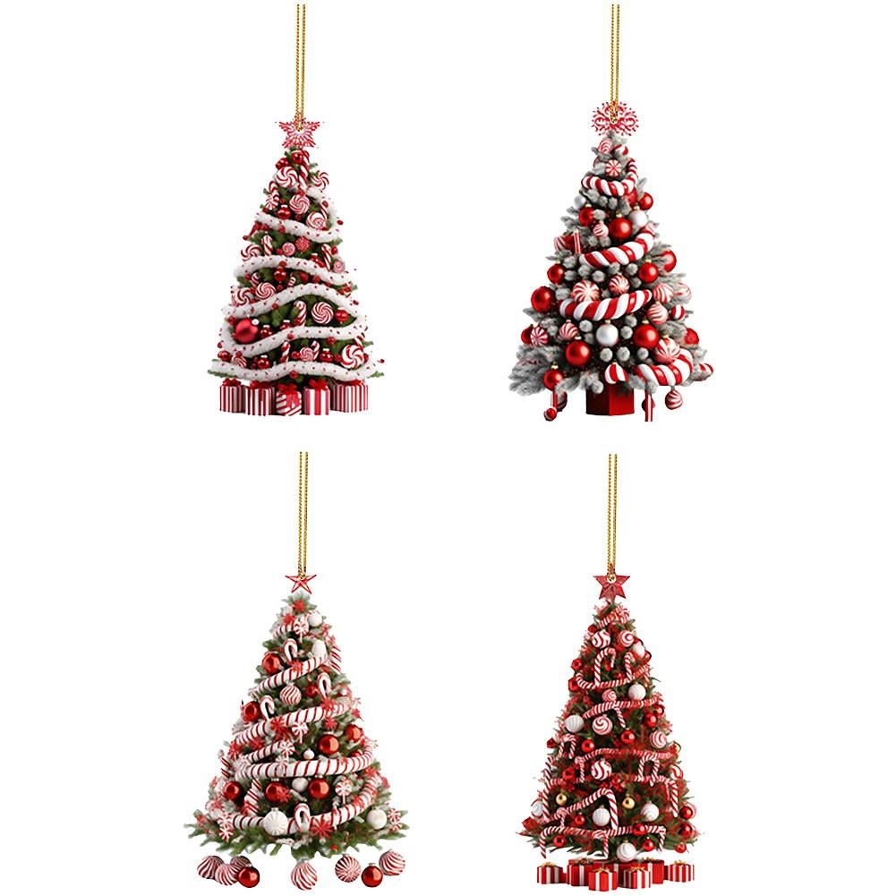 Perfect Addition To Your Festive Display 8cm Red Acrylic Tree Pendant