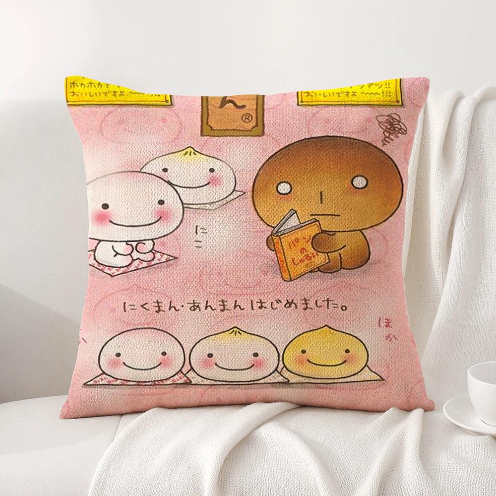 Japan Kawaii K-Kogepan Cushion Cover Summer Coolness Linen Fabric Double-Sided Printing Pillow Case Sofa Home Decor Gift