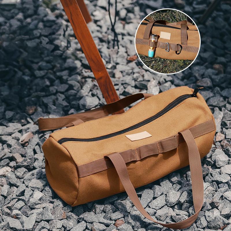 Outdoor Sports Bags Camping Tent Pegs Bag Cylindrical Stake Storage Backpack Portable Miscellaneous Bag Tool Box Camping Accessories