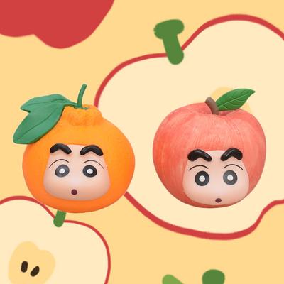 New Crayon Shin-chan Fruit Series Cos Apple Banana Tangerine Gk Anime Figure Ornaments Collection Gift Model Ornaments