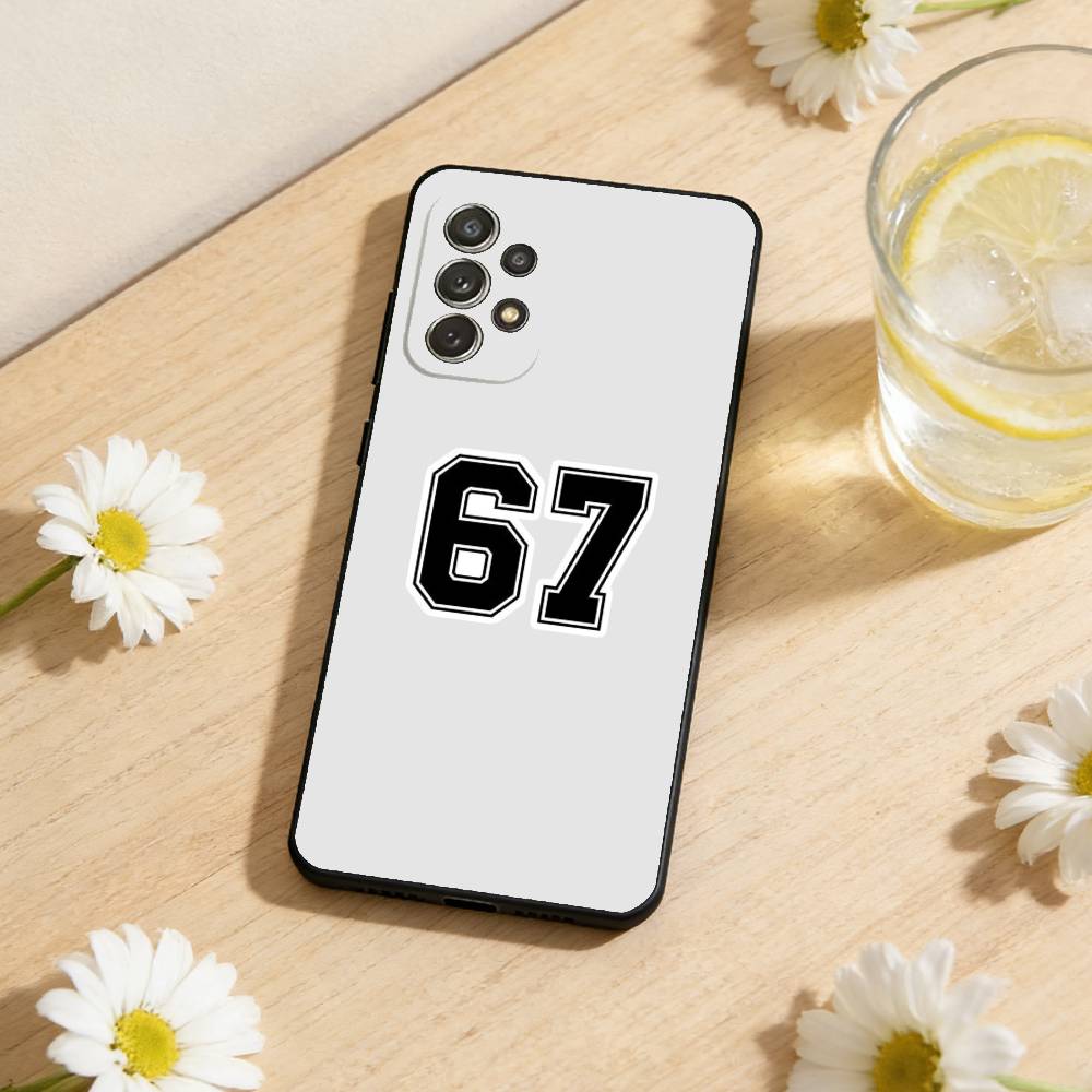 67 Six Seven Phone Case For Samsung S26,S25,S24,S21,S22,S23,S30,Ultra,S20,Plus,Soft Silicone Black Cover