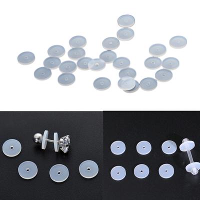 100er Set transparente Silikonpads als Schmuckstopper und Stabilisator für Ohrringe, praktische Ohrstecker-Verschlüsse, Zubehör